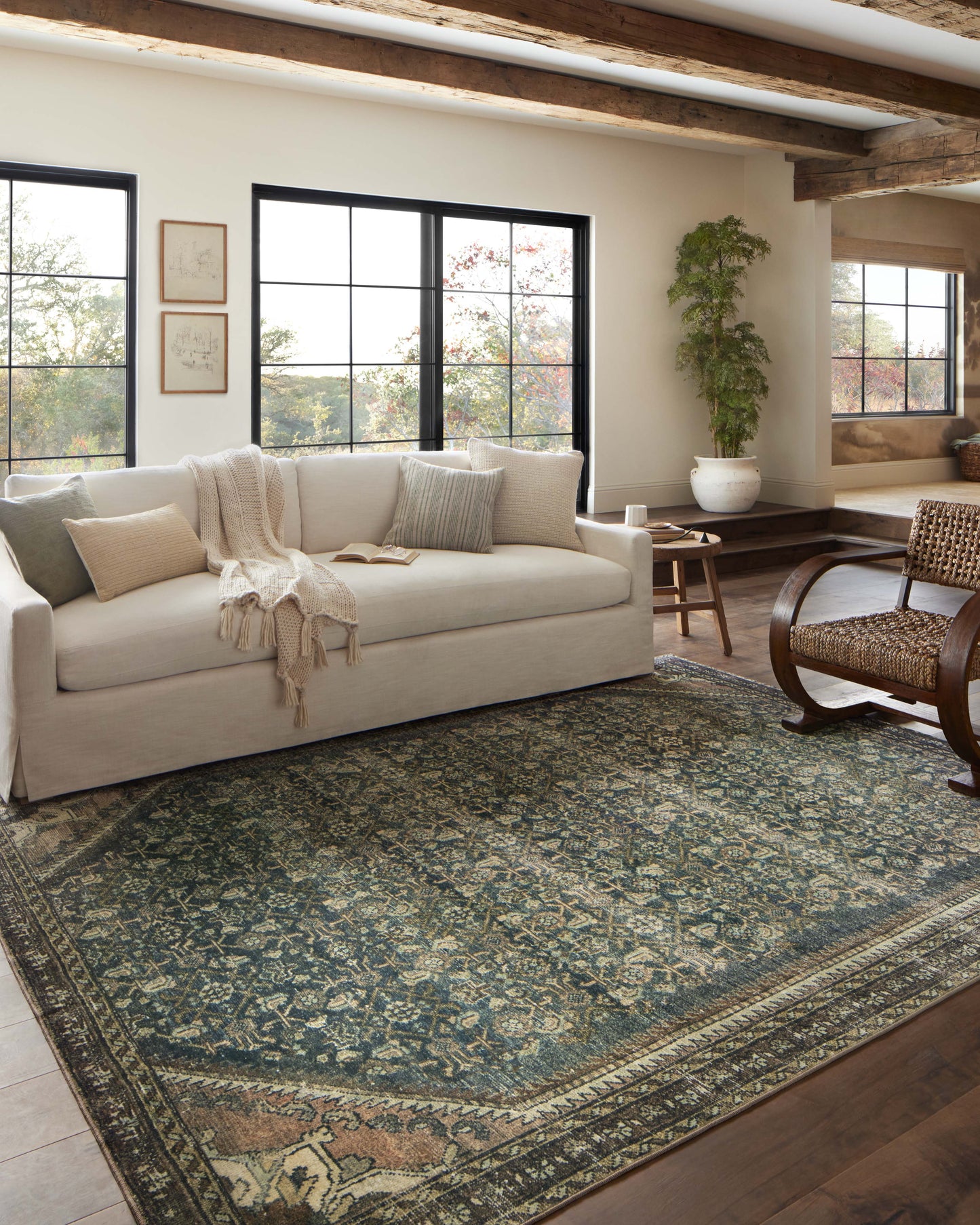 Banks BAN Synthetic Blend Indoor Area Rug from Magnolia Home by Joanna Gaines x Loloi