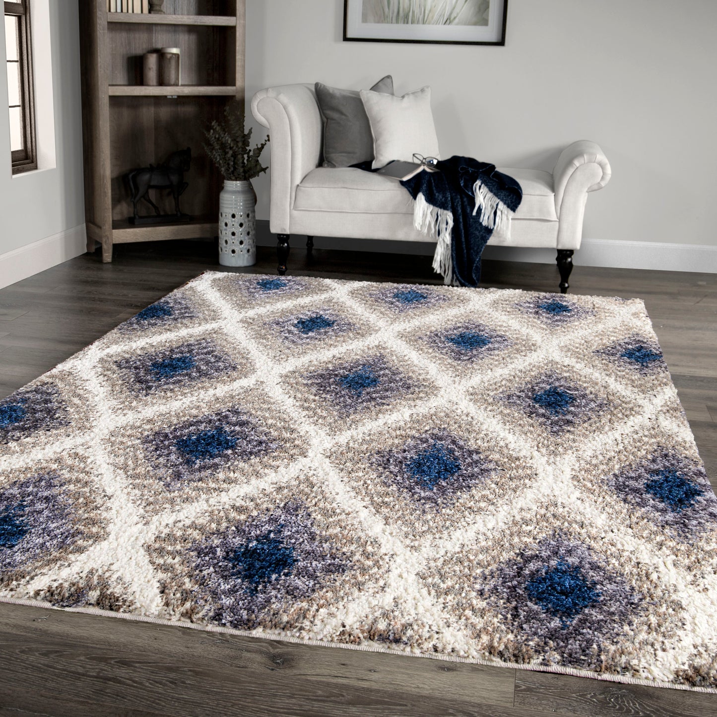 Cotton Tail Ikat Diamond Synthetic Blend Indoor Area Rug by Orian Rugs