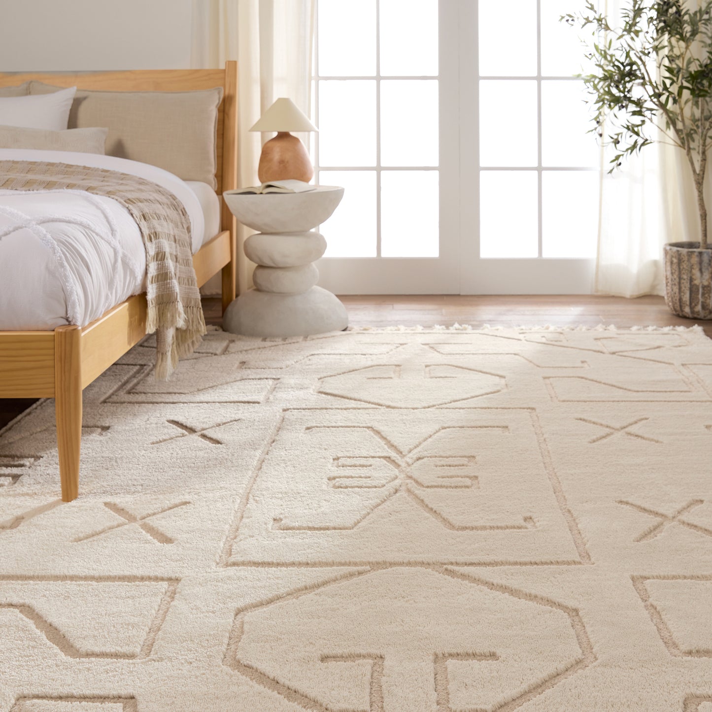 Jaida Cree Machine Made Synthetic Blend Indoor Area Rug From Vibe by Jaipur Living