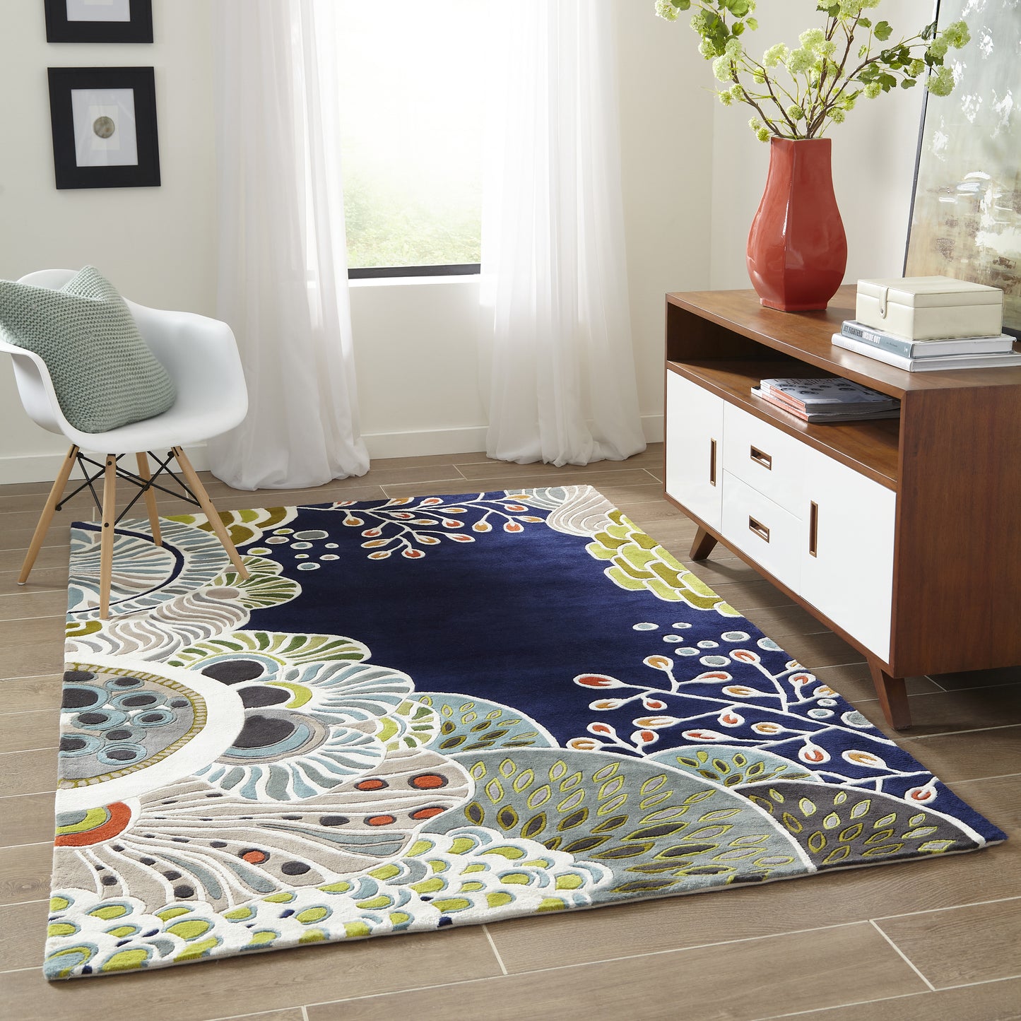 New Wave Floral Wool Indoor Area Rug by Momeni Rugs