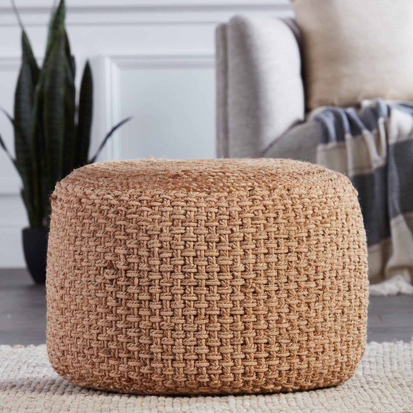 Saba Kealani Handmade Jute Indoor Pouf From Jaipur Living