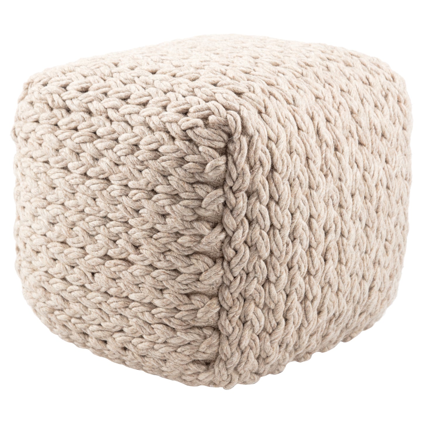 Scandinavia Pouf Kyran Handmade Wool Indoor Pouf From Jaipur Living