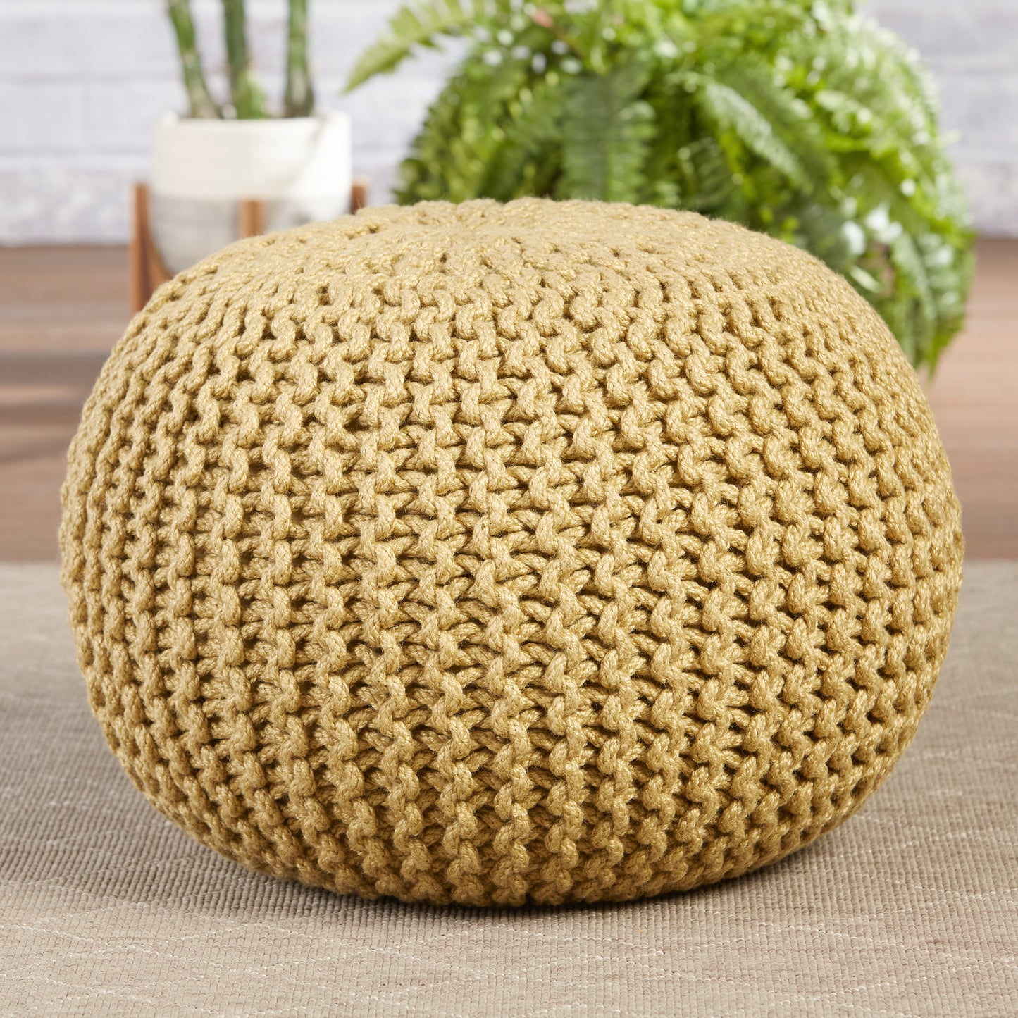 Spectrum Rays Asilah Handmade Synthetic Blend Outdoor Pouf From Vibe by Jaipur Living