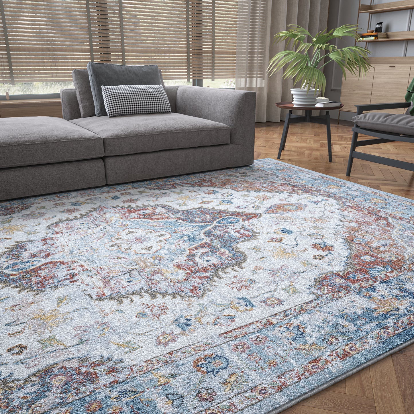 Reina-REI14 Cut Pile Synthetic Blend Indoor Area Rug by Tayse Rugs