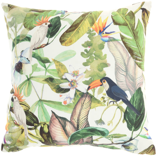 Outdoor Pillows GT131 Synthetic Blend Jungle/Cubes Throw Pillow From Mina Victory By Nourison Rugs