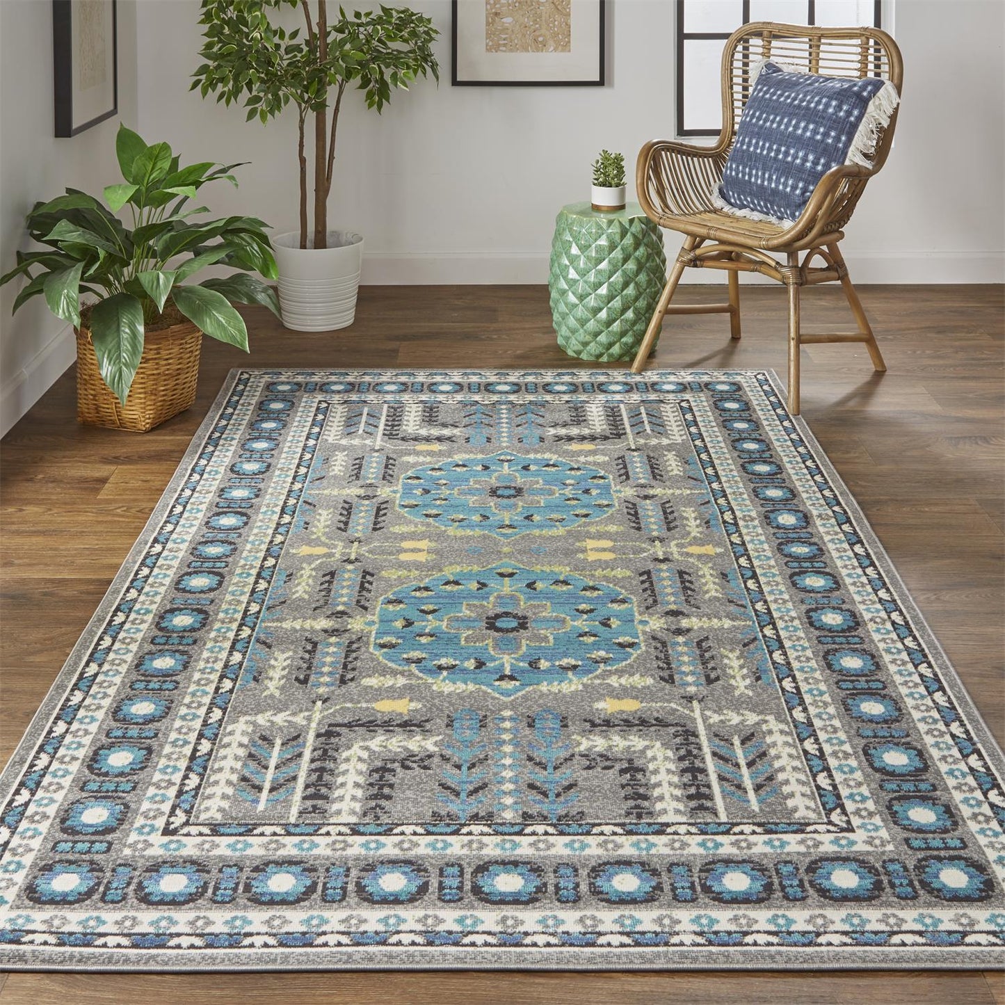 Foster 3754F Machine Made Synthetic Blend Indoor Area Rug by Feizy Rugs