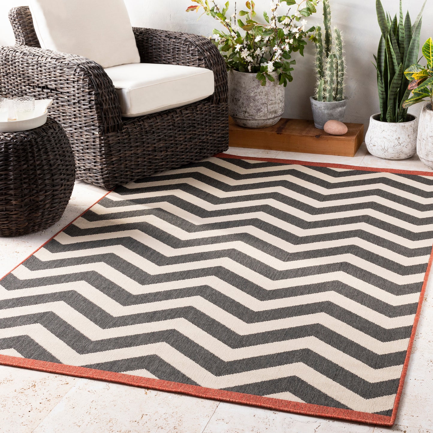 Alfresco 1119 Machine Woven Synthetic Blend Indoor/Outdoor Area Rug by Surya Rugs