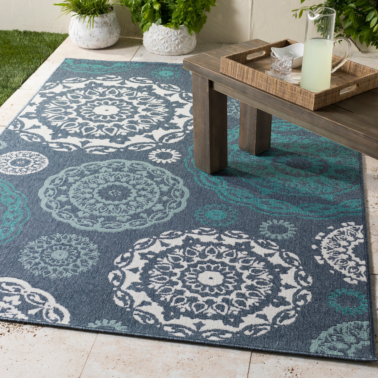 Alfresco 22257 Machine Woven Synthetic Blend Indoor/Outdoor Area Rug by Surya Rugs