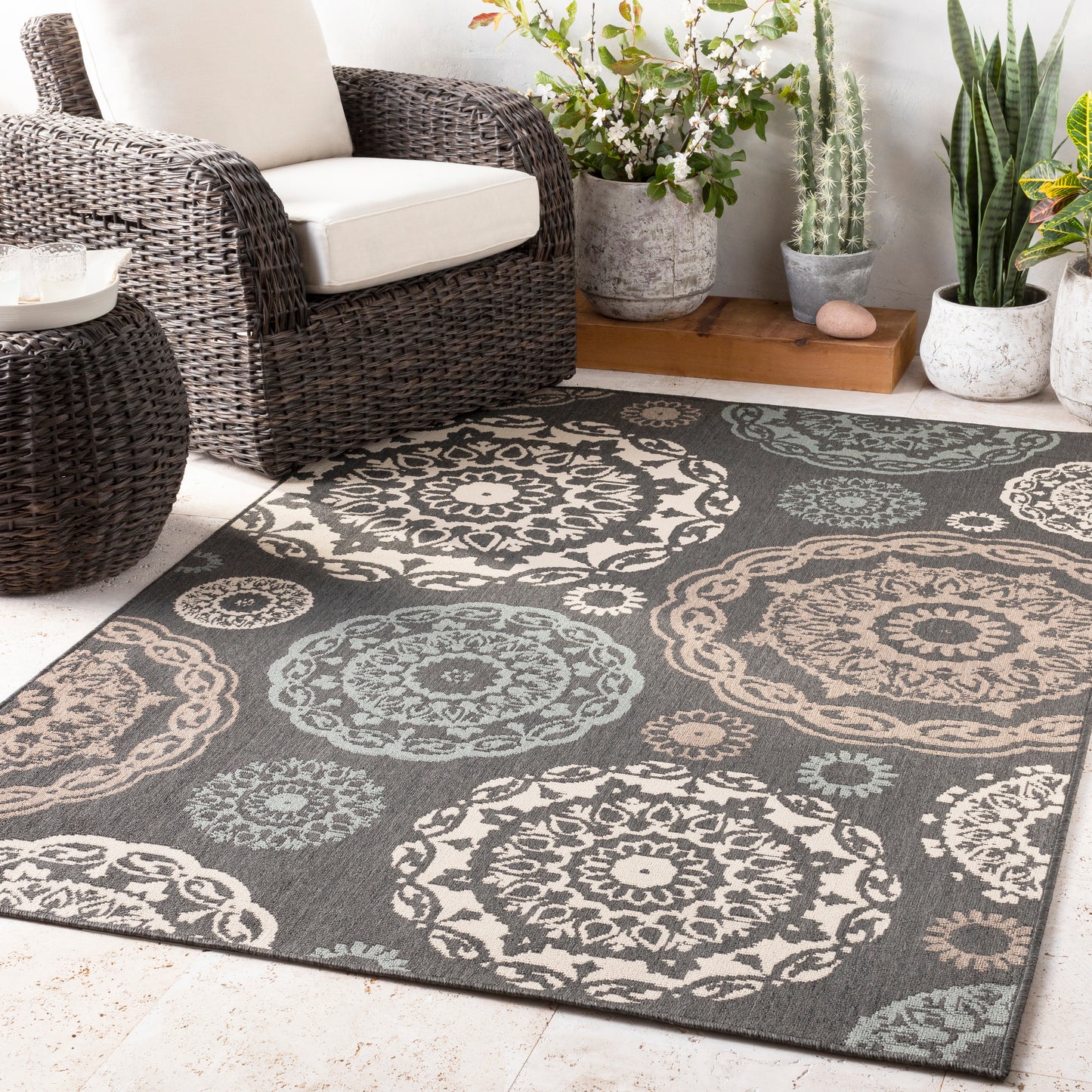 Alfresco 22257 Machine Woven Synthetic Blend Indoor/Outdoor Area Rug by Surya Rugs