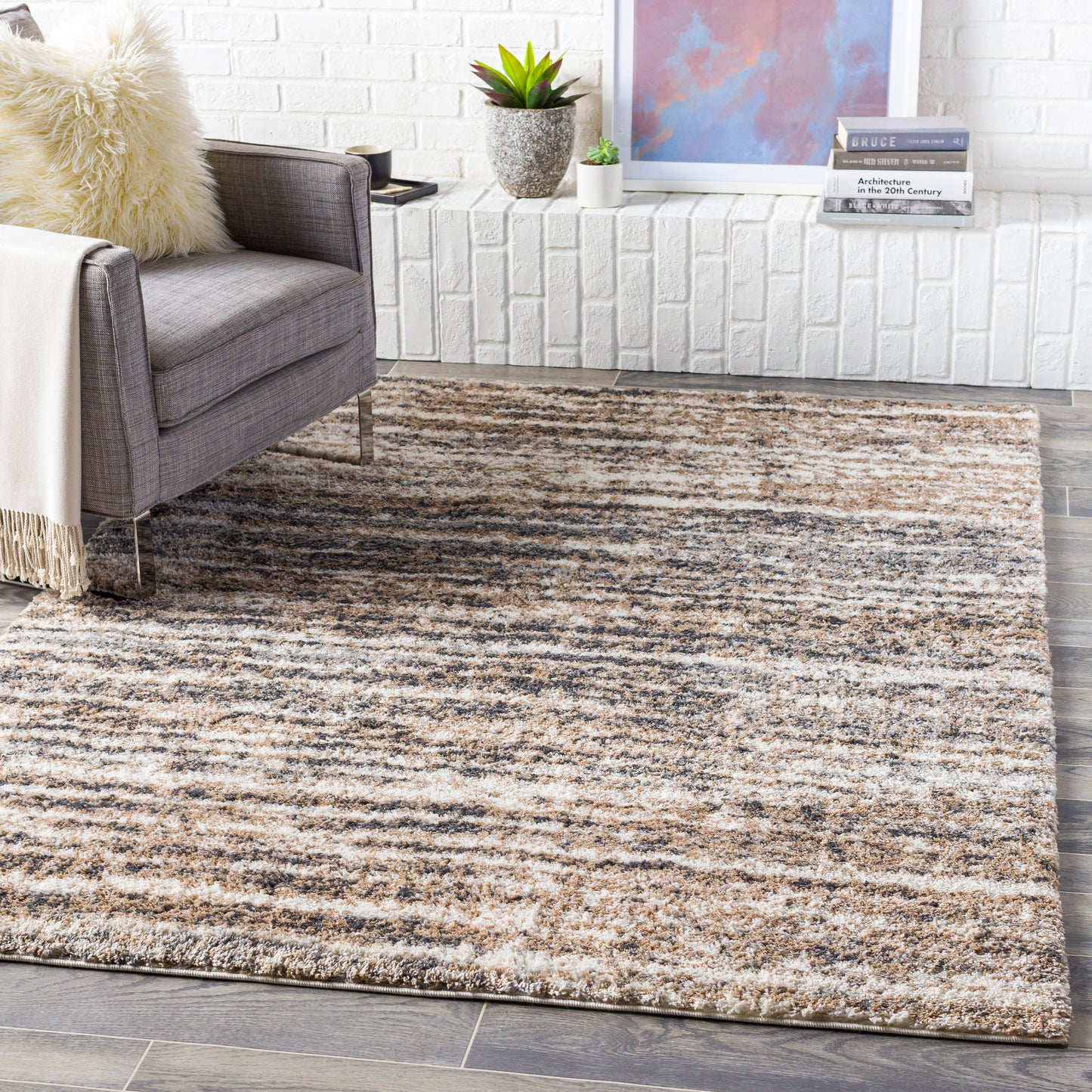 Aliyah shag 26302 Machine Woven Synthetic Blend Indoor Area Rug by Surya Rugs