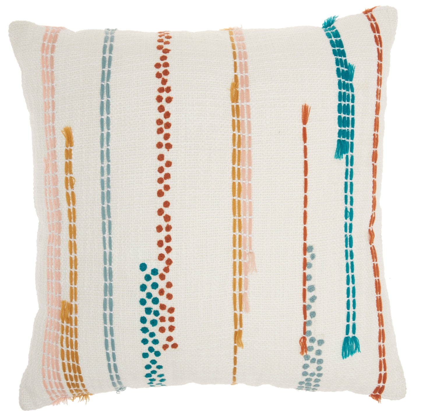 Life Styles AZ612 Cotton Woven Patches Throw Pillow From Mina Victory By Nourison Rugs