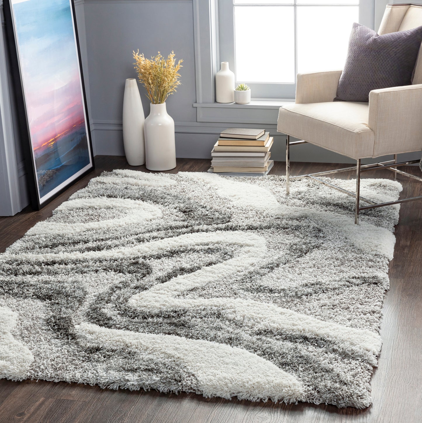Alta shag 27000 Machine Woven Synthetic Blend Indoor Area Rug by Surya Rugs