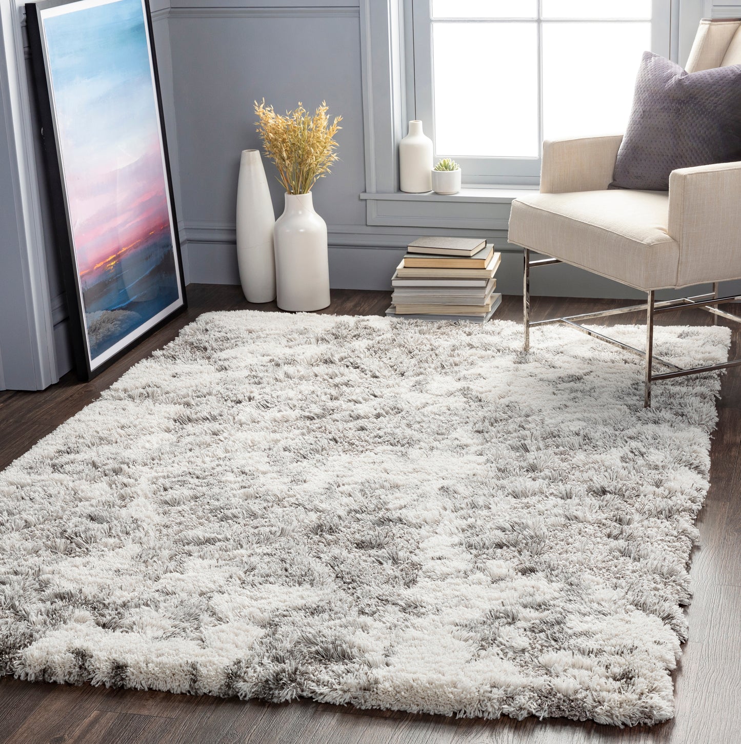 Alta shag 27001 Machine Woven Synthetic Blend Indoor Area Rug by Surya Rugs