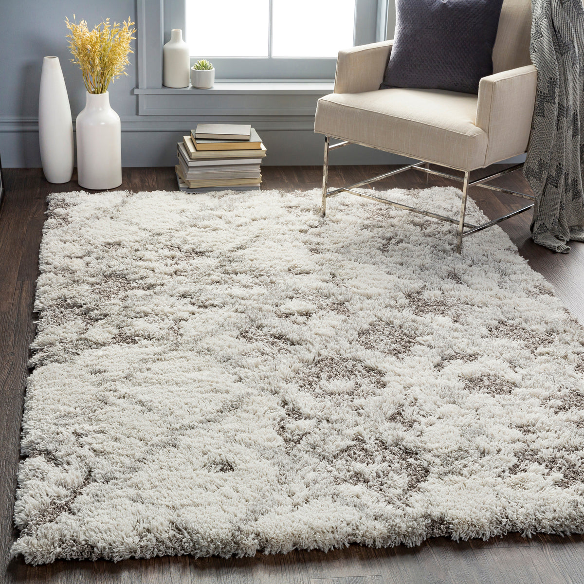 Alta Rug Collection Alta shag 27002 Machine Woven Synthetic Blend Indoor Area Rug by Surya ...