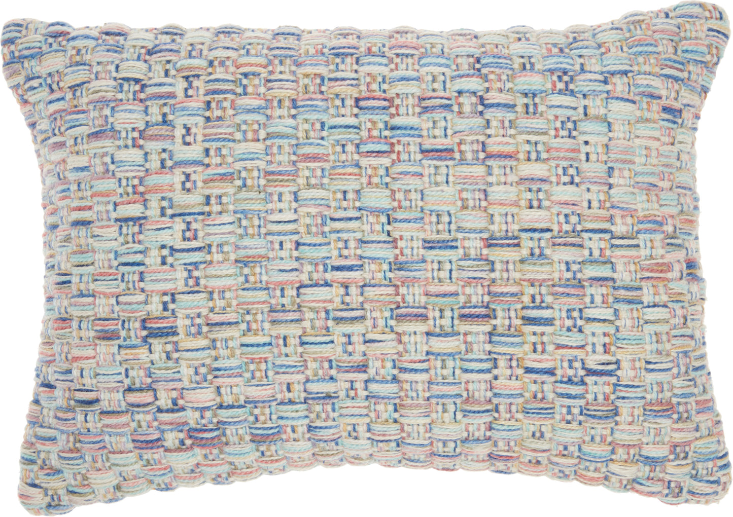 Outdoor Pillows IH022 Synthetic Blend Woven Basketweave Throw Pillow From Mina Victory By Nourison Rugs