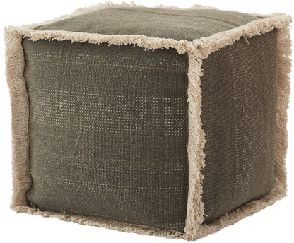 Life Styles AS301 Cotton Stonewash W/ Fringe Throw Pillow From Mina Victory By Nourison Rugs
