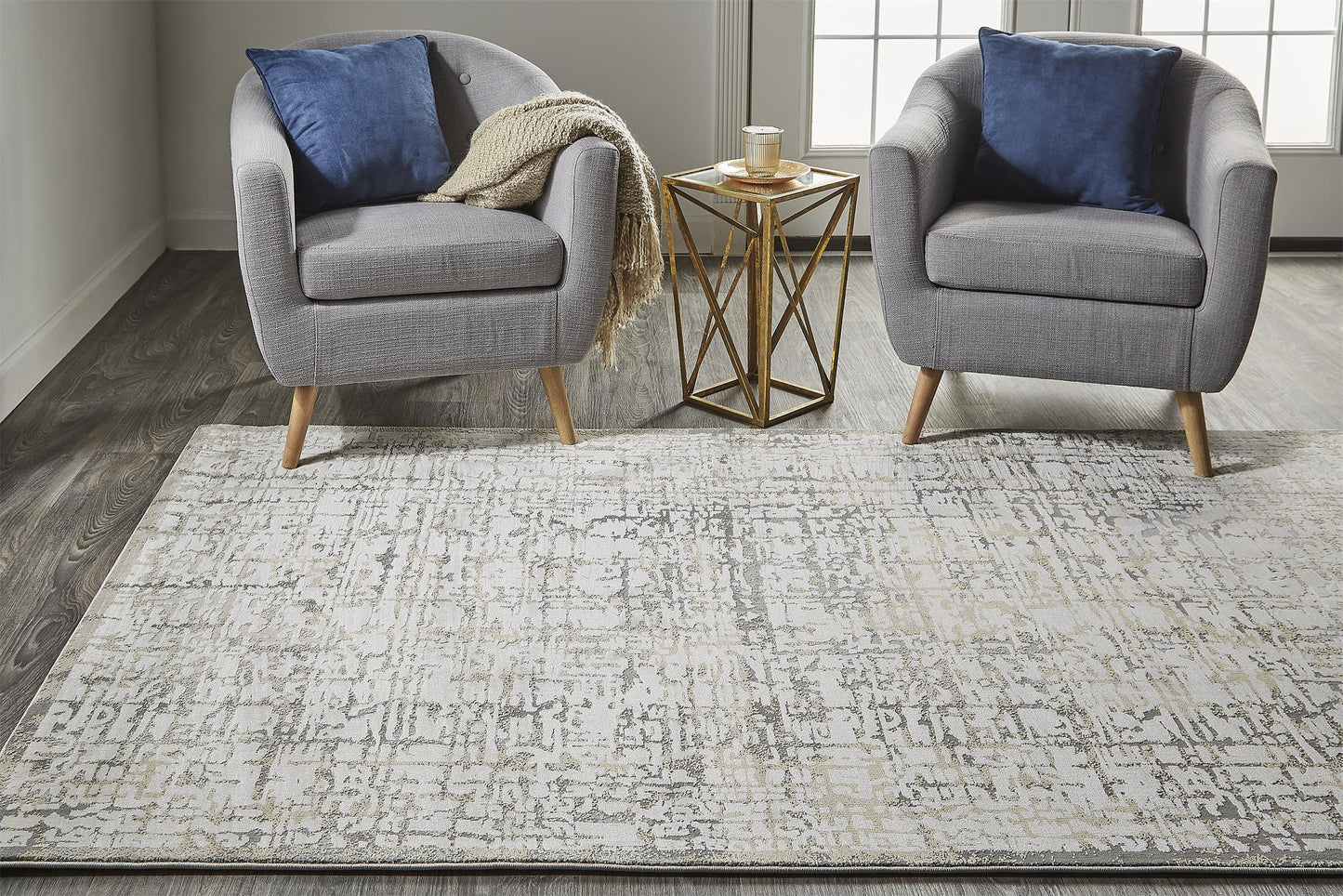 Waldor 3683F Machine Made Synthetic Blend Indoor Area Rug by Feizy Rugs