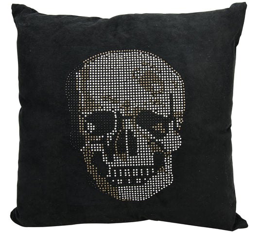 Luminescence L1293 Synthetic Blend Rhinestone Skull Throw Pillow From Mina Victory By Nourison Rugs