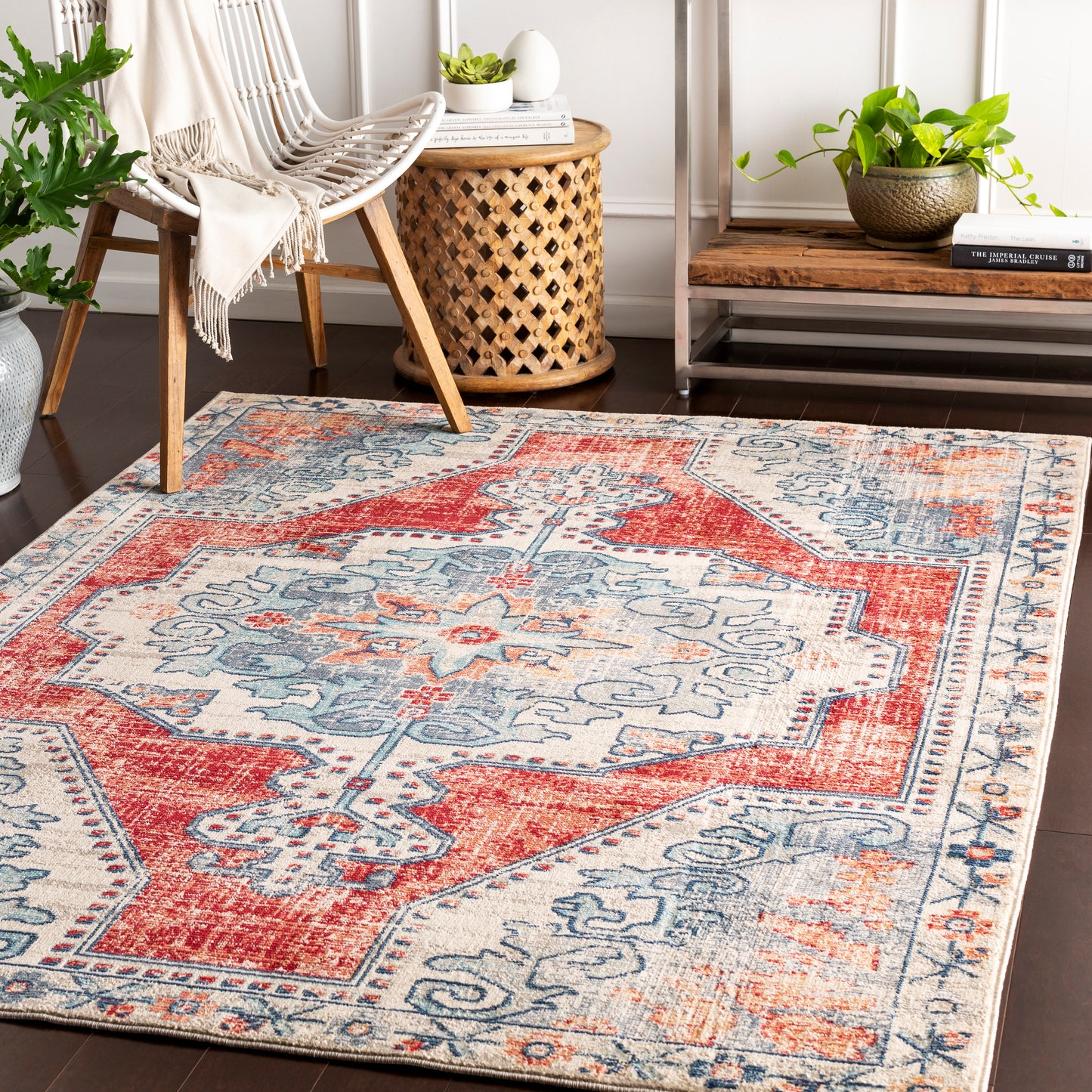 Bohemian 22491 Machine Woven Synthetic Blend Indoor Area Rug by Surya Rugs