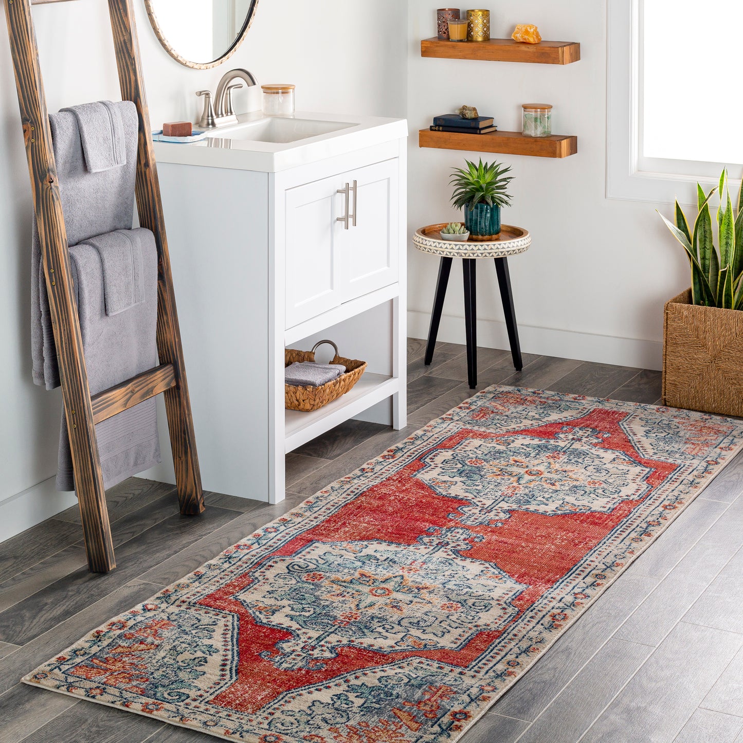 Bohemian 22491 Machine Woven Synthetic Blend Indoor Area Rug by Surya Rugs