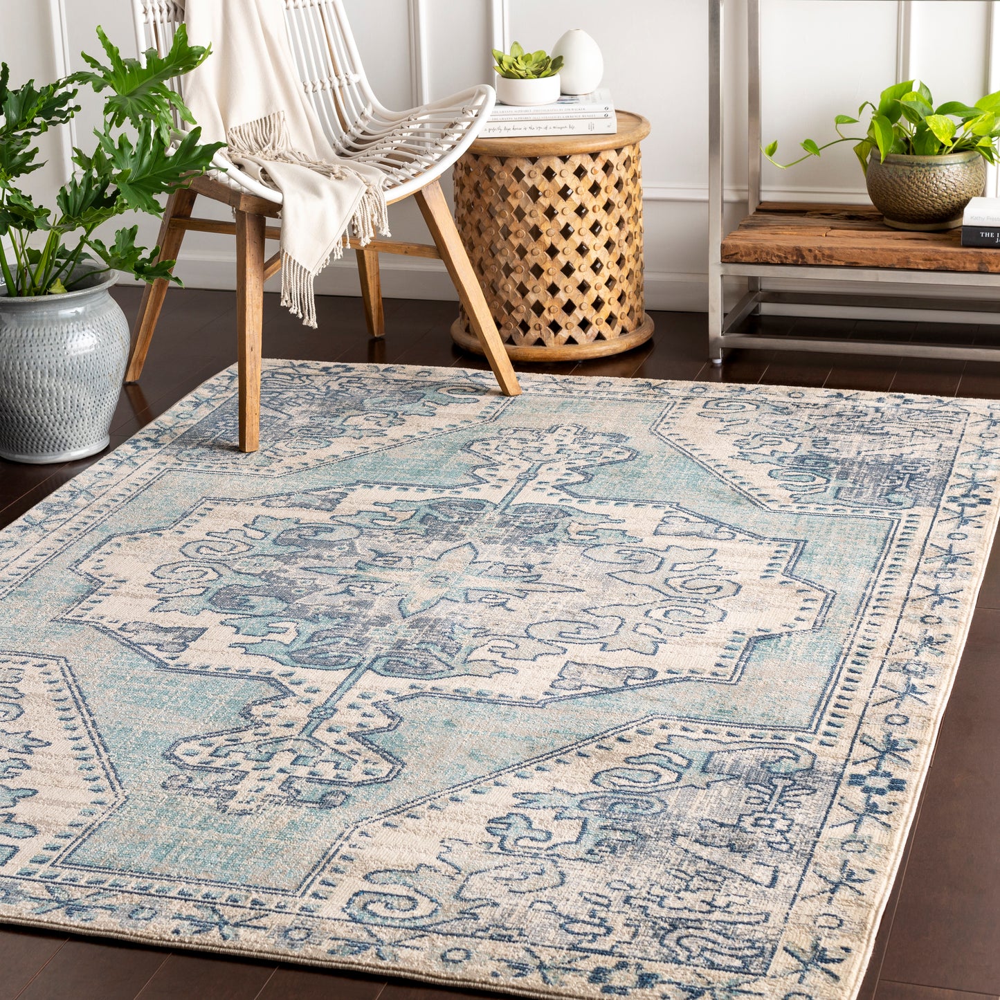 Bohemian 22491 Machine Woven Synthetic Blend Indoor Area Rug by Surya Rugs