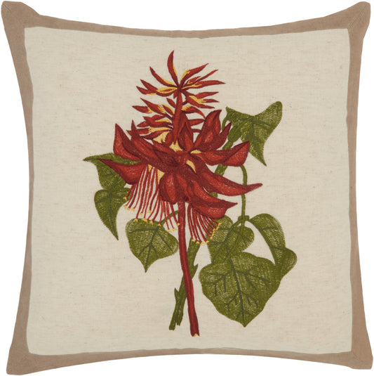 Life Styles NS829 Cotton Wildflower Bouquet Throw Pillow From Mina Victory By Nourison Rugs