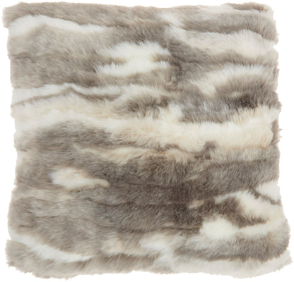 Faux Fur VV017 Synthetic Blend Faux Angora Rabbit Throw Pillow From Mina Victory By Nourison Rugs