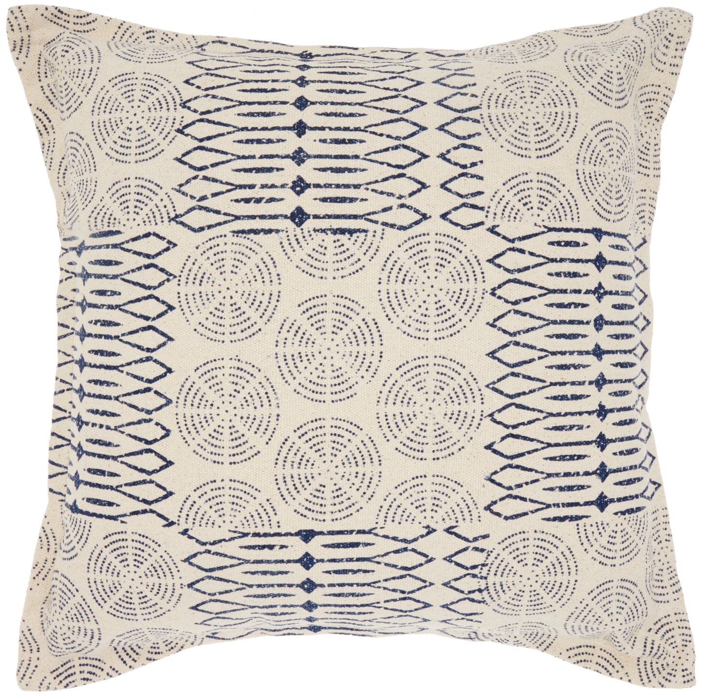 Life Styles DL567 Cotton Printed Circle Patch Throw Pillow From Mina Victory By Nourison Rugs