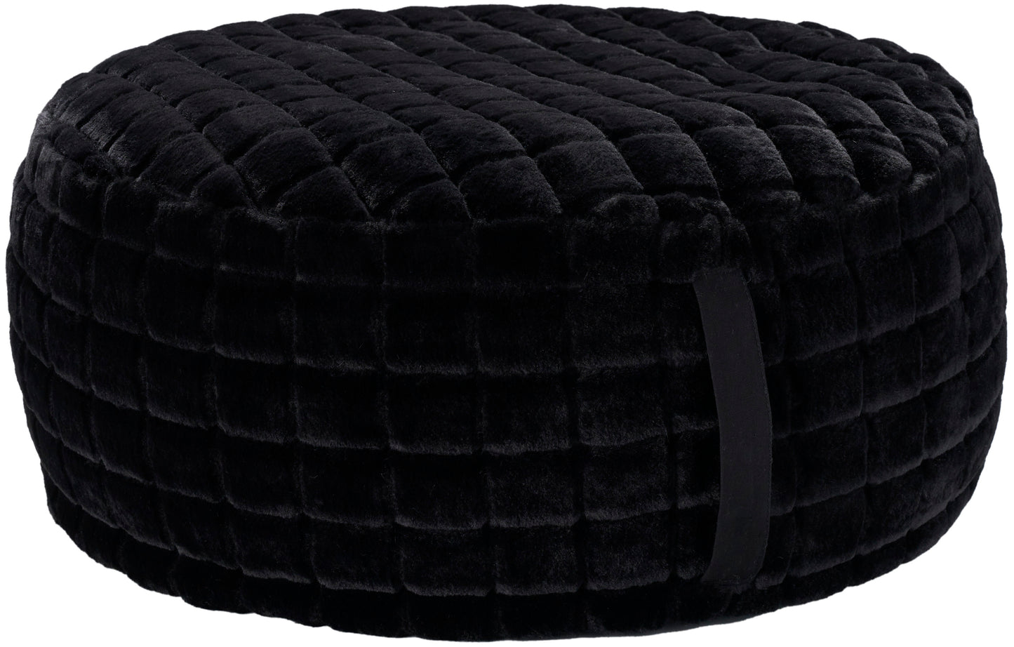 Waverly Indoor Pouf with inflatable insert RD123 Synthetic Blend Faux Rabbit Quilted Pouf From Waverly By Nourison Rugs