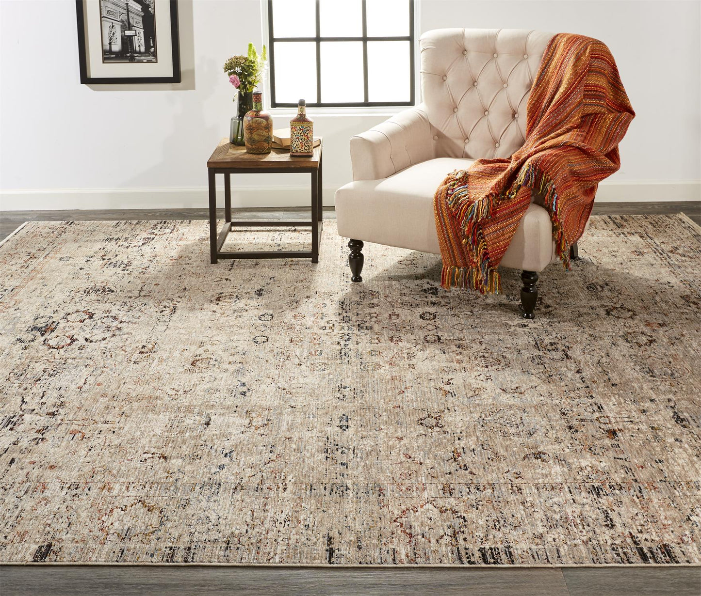 Caprio 3958F Machine Made Synthetic Blend Indoor Area Rug by Feizy Rugs