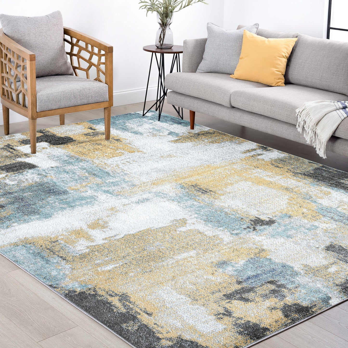 Jaize-JZE12 Cut Pile Synthetic Blend Indoor Area Rug by Tayse Rugs