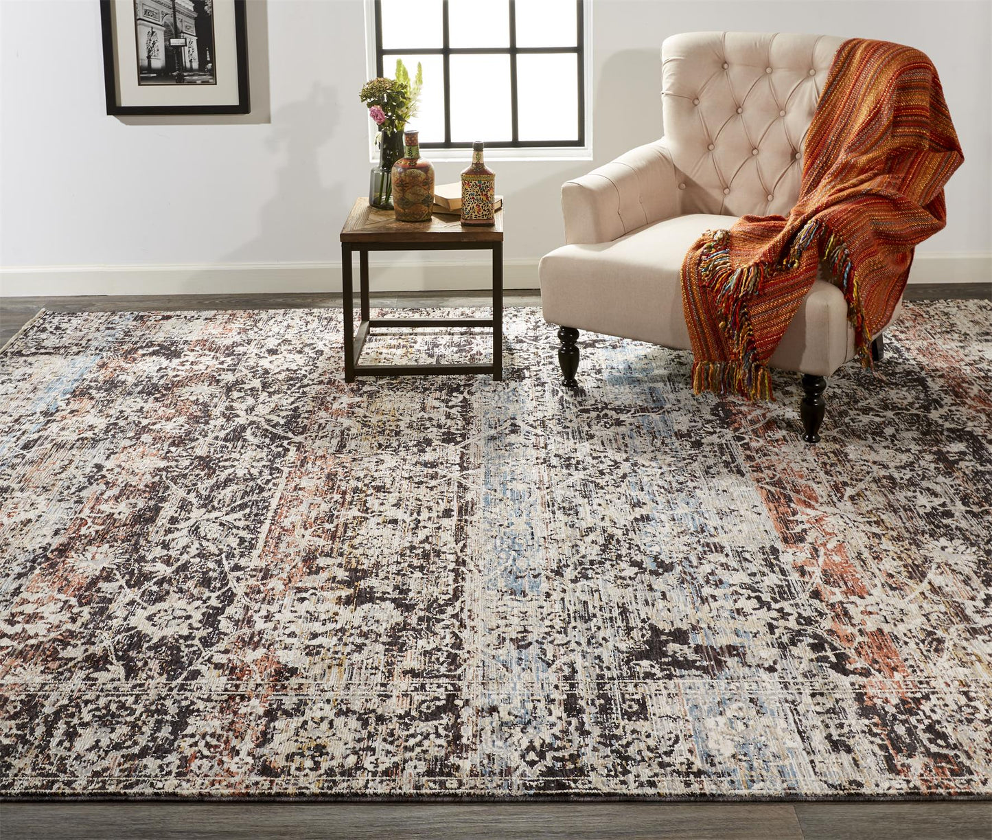 Caprio 3962F Machine Made Synthetic Blend Indoor Area Rug by Feizy Rugs