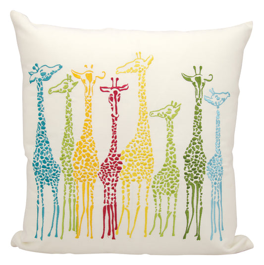 Outdoor Pillows L1391 Synthetic Blend Giraffes Throw Pillow From Mina Victory By Nourison Rugs