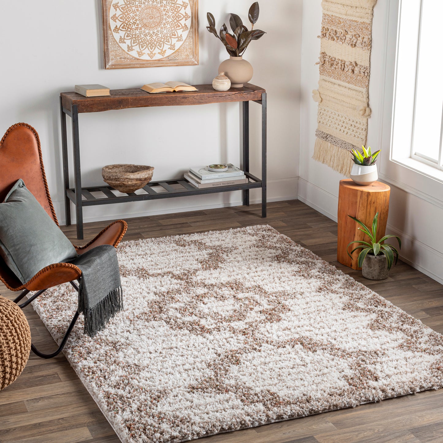 Capella shag 30443 Machine Woven Synthetic Blend Indoor Area Rug by Surya Rugs