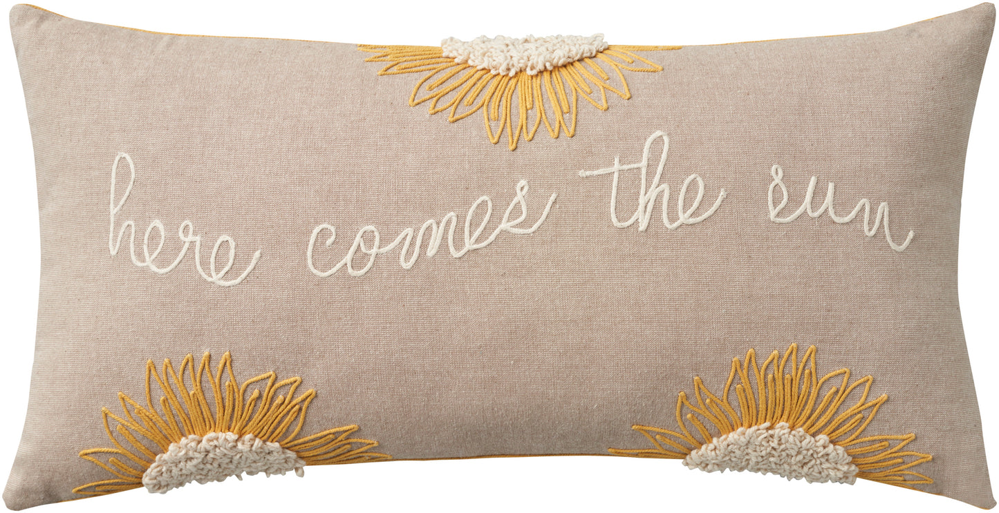Life Styles EE249 Cotton Here Comes The Sun Pillow Cover From Mina Victory By Nourison Rugs