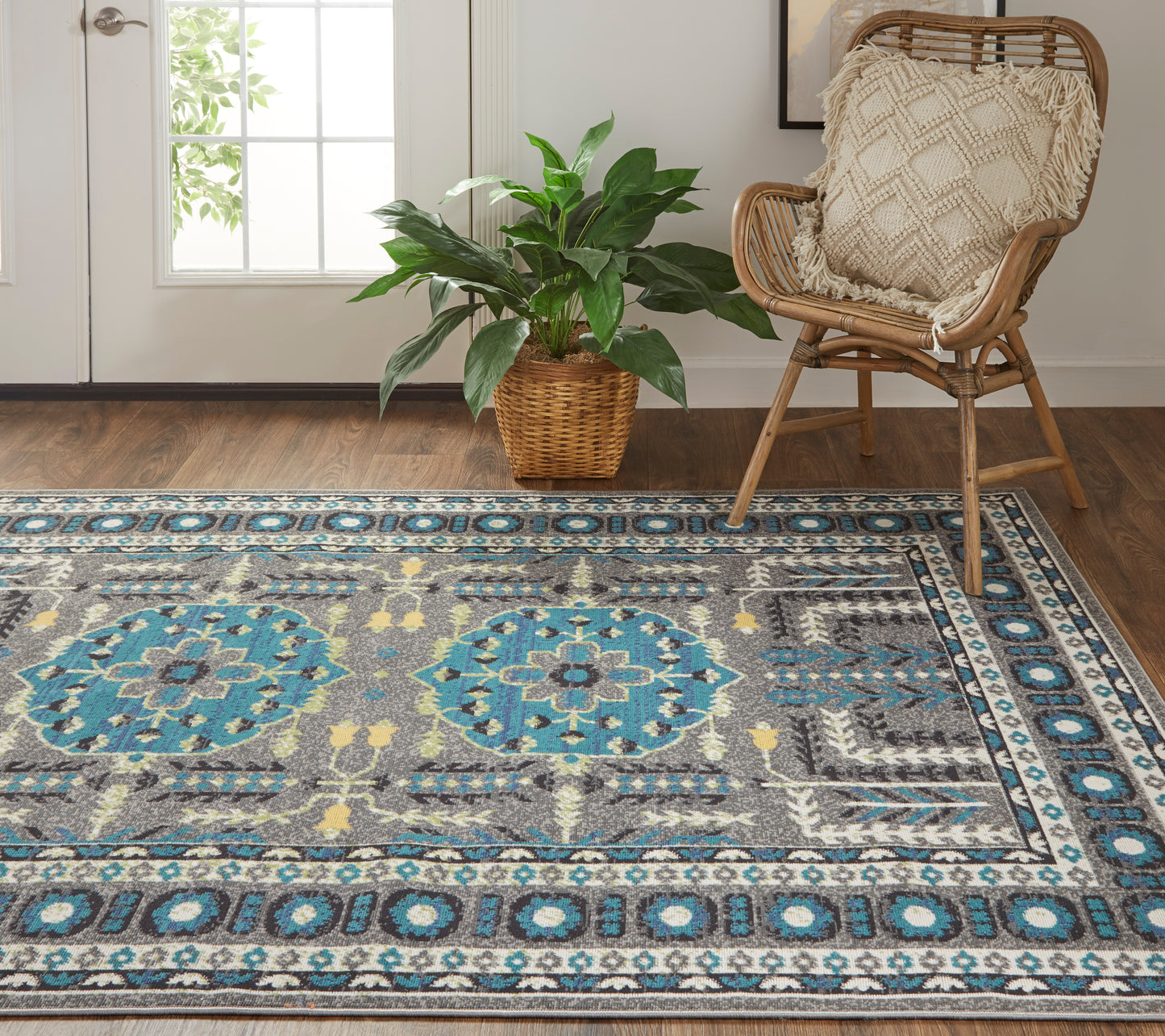 Foster 3754F Machine Made Synthetic Blend Indoor Area Rug by Feizy Rugs