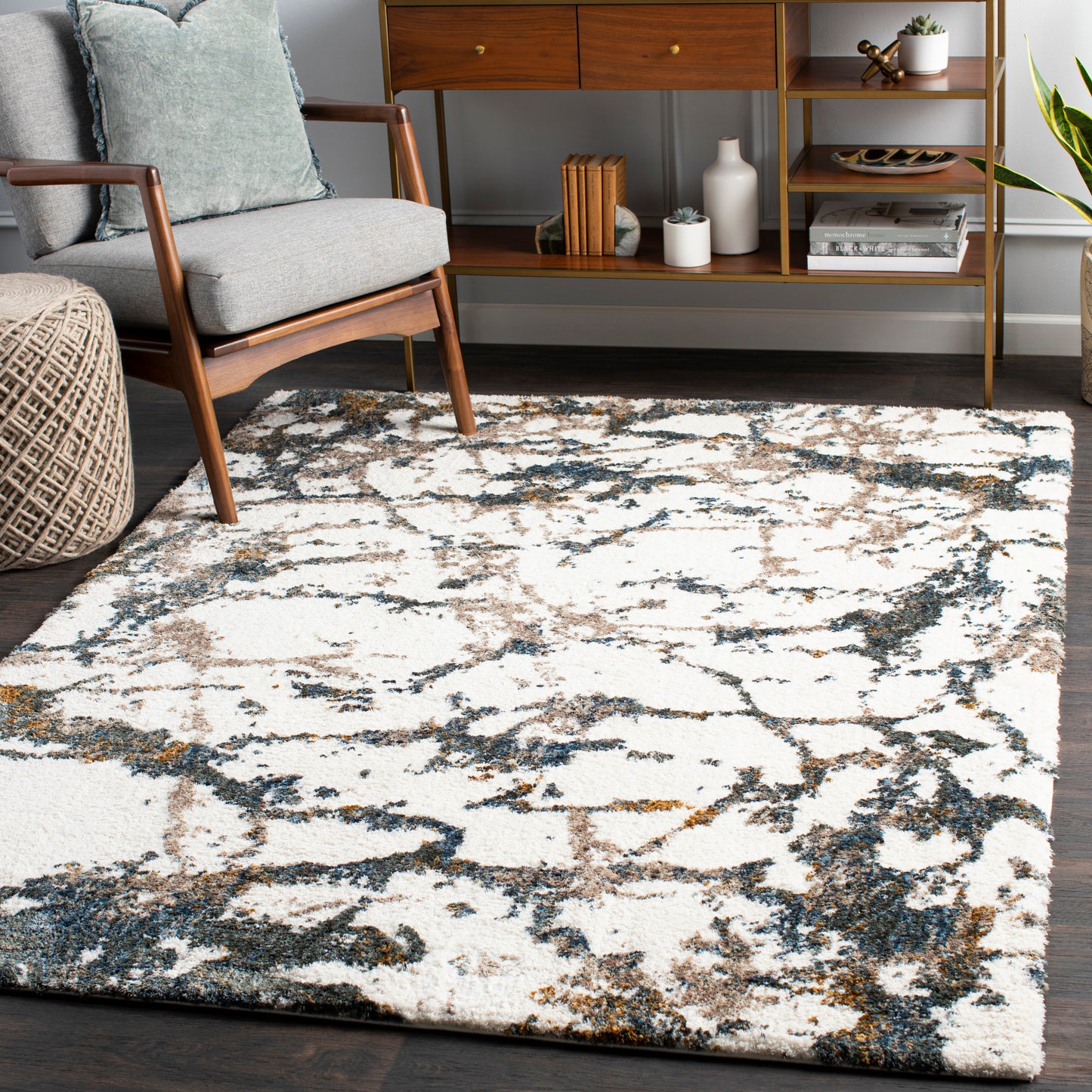 Celestial Shag 27760 Machine Woven Synthetic Blend Indoor Area Rug by Surya Rugs