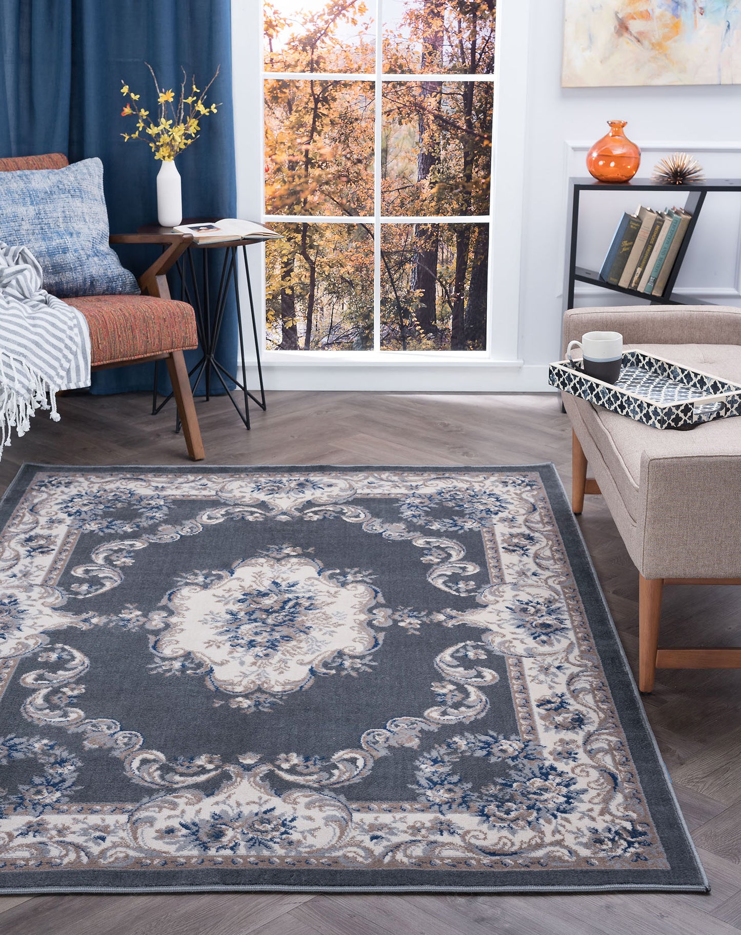 Hampton-HMP39 Cut Pile Synthetic Blend Indoor Area Rug by Tayse Rugs