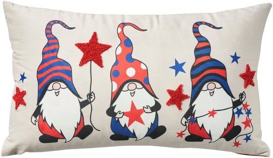 Holiday Pillows L0490 Synthetic Blend Americana Gnomes Throw Pillow From Mina Victory By Nourison Rugs