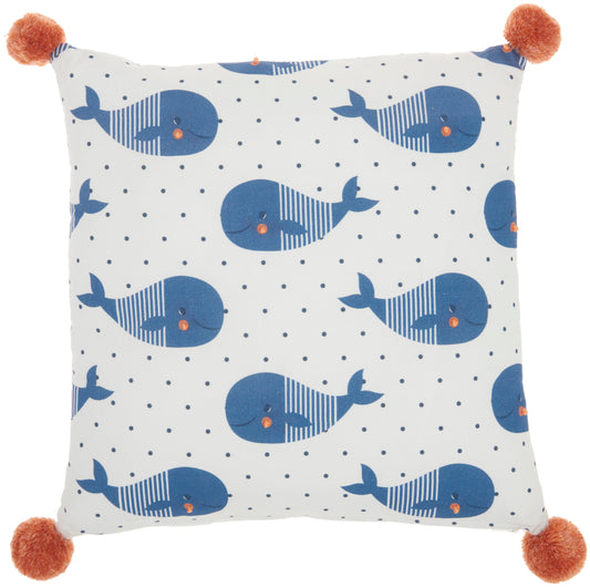 Plush lines CR905 Cotton Whales Throw Pillow From Mina Victory By Nourison Rugs