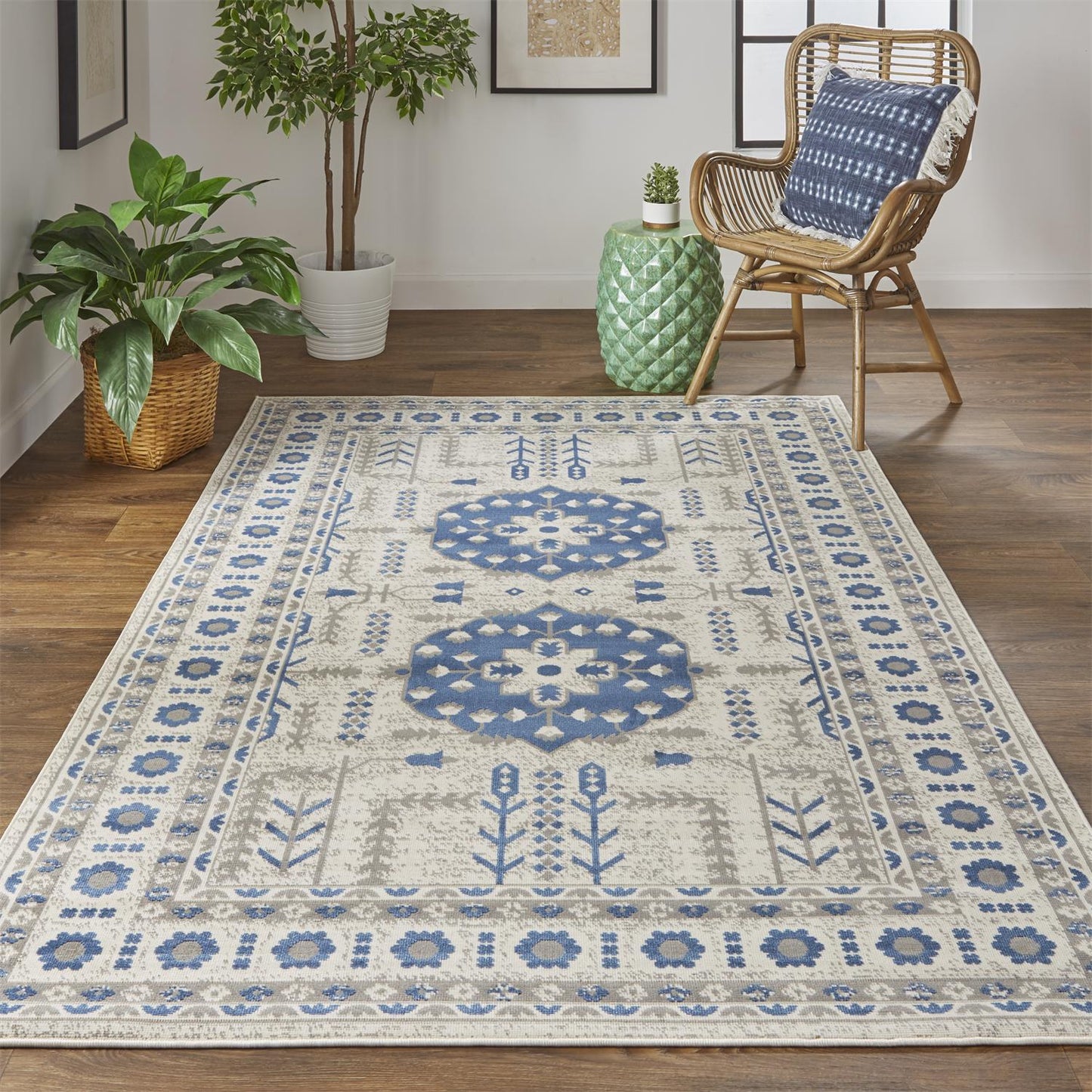 Foster 3754F Machine Made Synthetic Blend Indoor Area Rug by Feizy Rugs