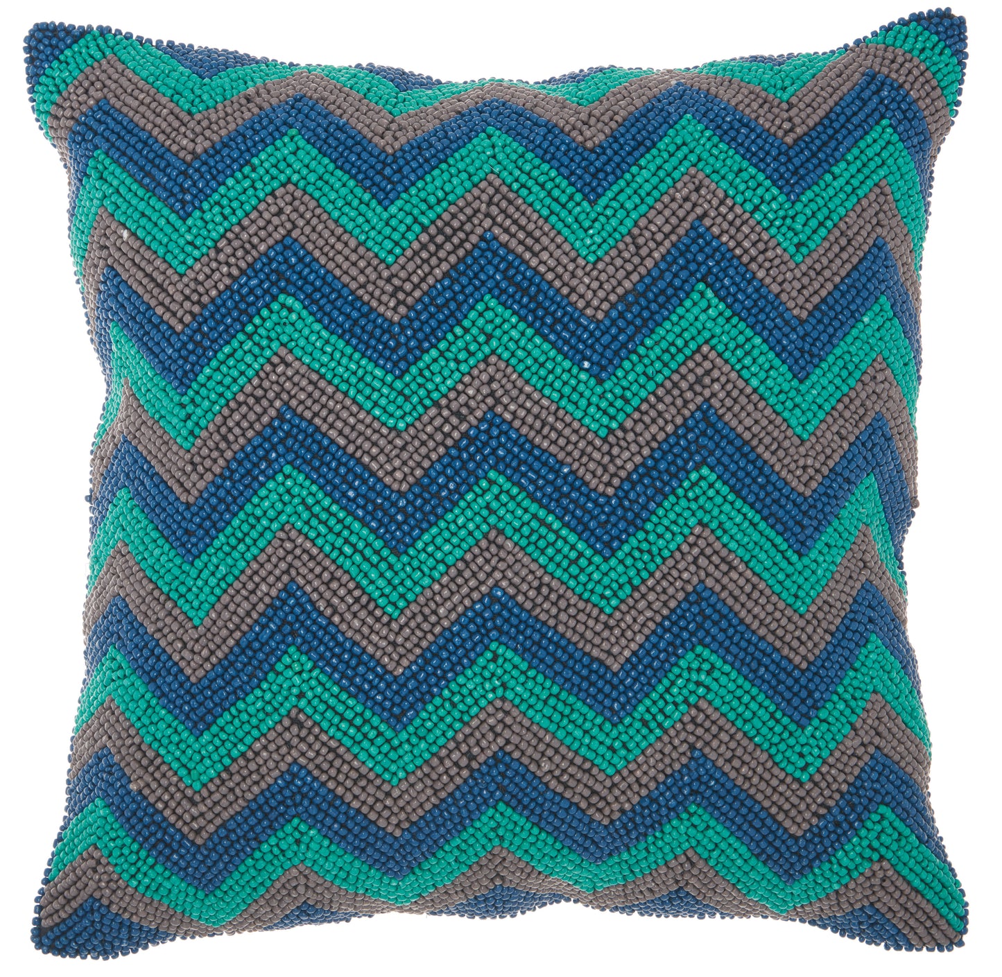 Life Styles Z1101 Cotton Beaded Chevron Throw Pillow From Mina Victory By Nourison Rugs