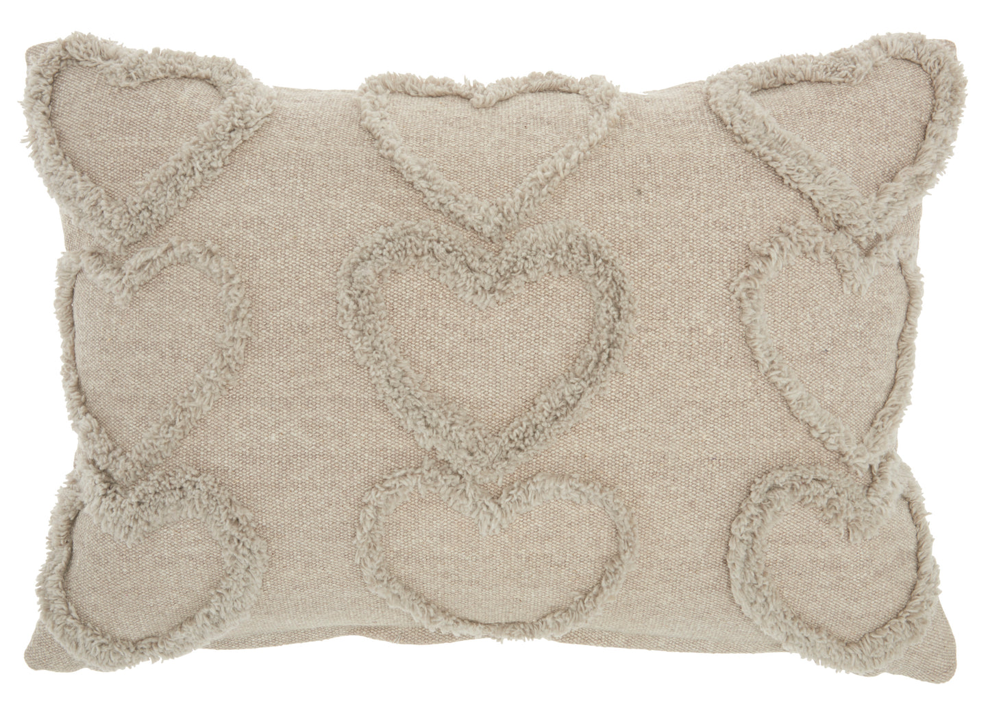 Life Styles GT022 Cotton Raised Hearts Throw Pillow From Mina Victory By Nourison Rugs