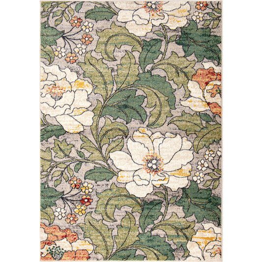 Orian Rugs Simply Southern Cottage Jefferson Floral ASC/JEFL Multi Light Grey Area Rug