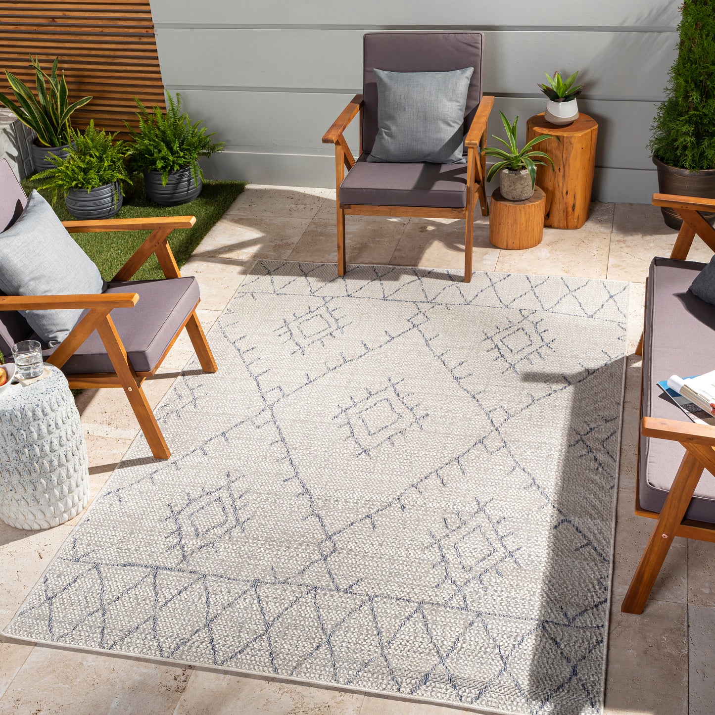 Eagean 23731 Machine Woven Synthetic Blend Indoor/Outdoor Area Rug by Surya Rugs