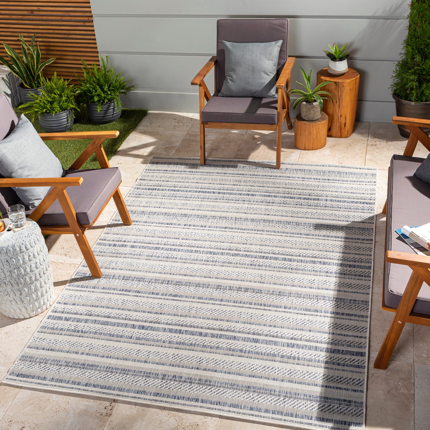 Eagean 24463 Machine Woven Synthetic Blend Indoor/Outdoor Area Rug by Surya Rugs