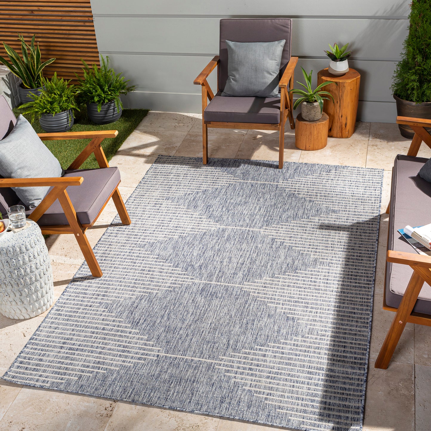 Eagean 26129 Machine Woven Synthetic Blend Indoor/Outdoor Area Rug by Surya Rugs