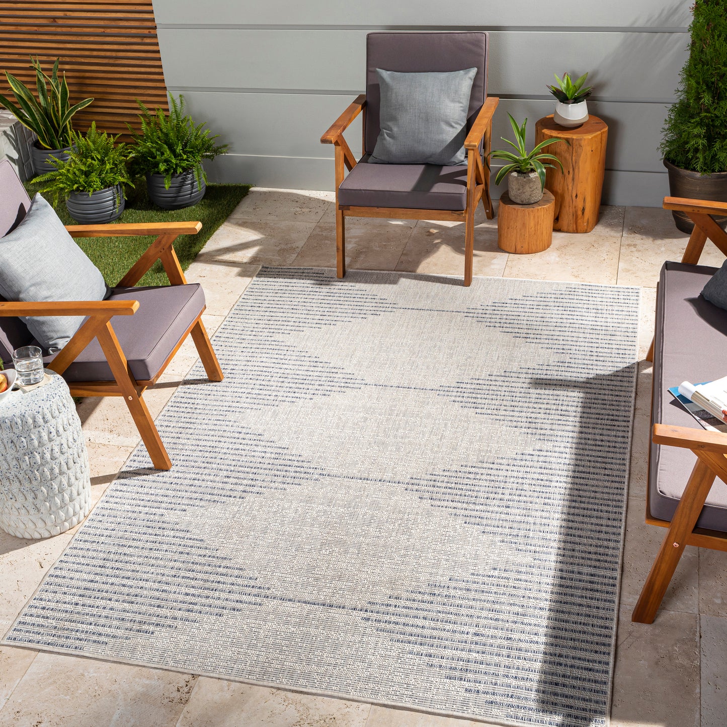 Eagean 26129 Machine Woven Synthetic Blend Indoor/Outdoor Area Rug by Surya Rugs