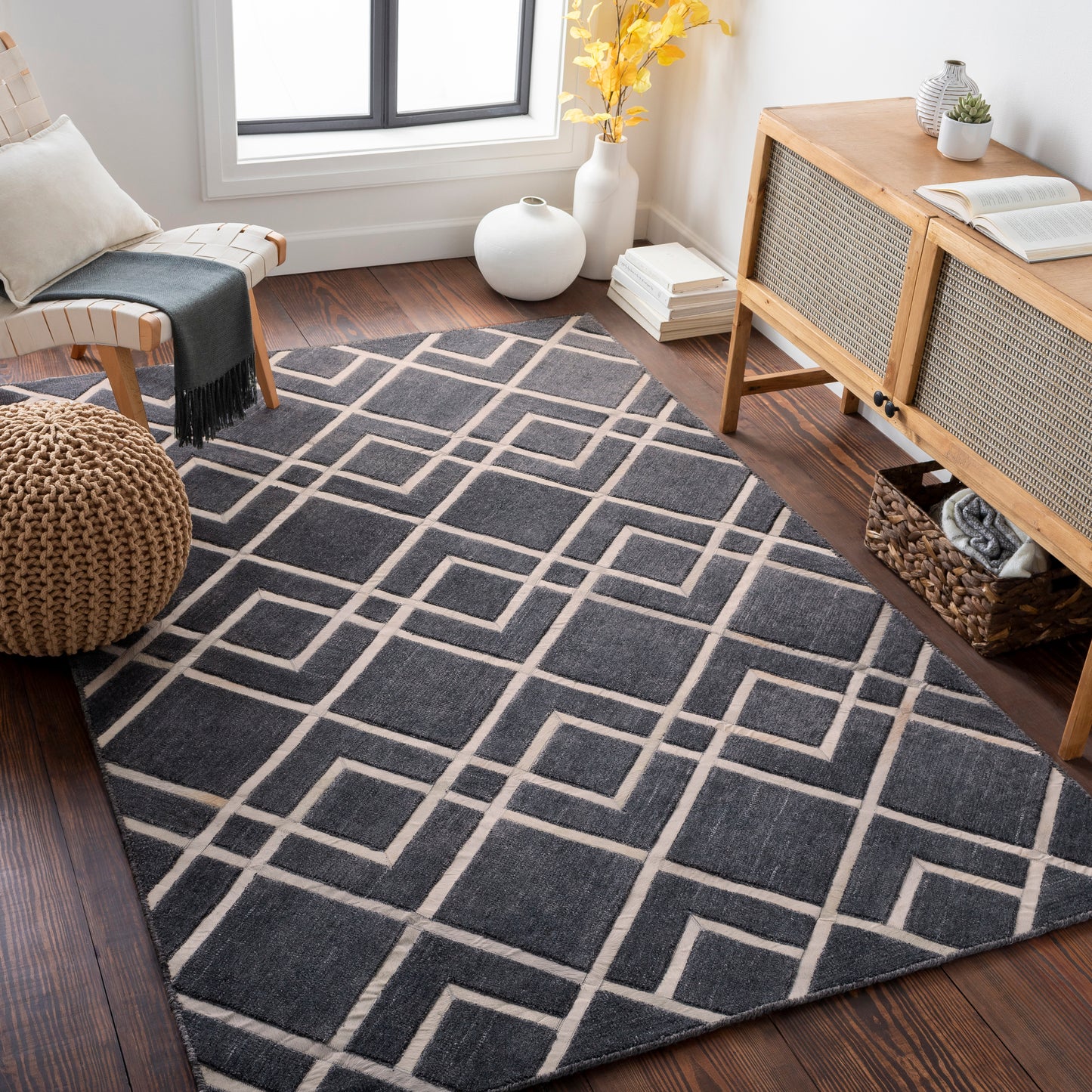 Eloquent 29558 Hand Crafted Synthetic Blend Indoor Area Rug by Surya Rugs