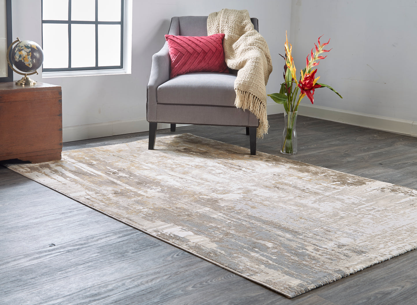 Parker 3709F Machine Made Synthetic Blend Indoor Area Rug by Feizy Rugs